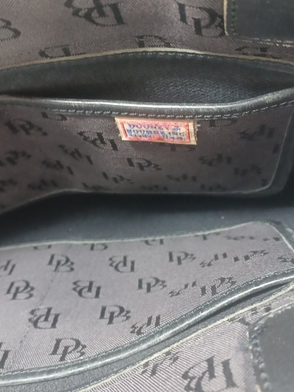 Dooney & Bourke Dark Brown Signature Logo Fabric Leather Trim Shoulder Bag NWOT - Picture 8 of 9
